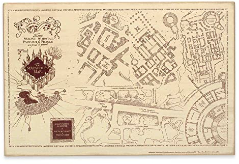 Open Road Brands Harry Potter Marauder's Map Wood Wall Decor - Vintage Harry Potter Wall Art for Movie Room or Kids' Bedroom