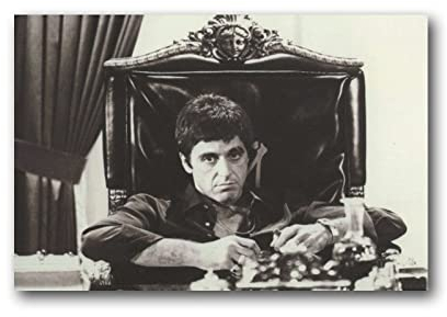 Scarface Movie Al Pacino Poster, Schwarz-Weiß, dekoratives Gemälde, Leinwand, Wandkunst, Wohnzimmer, Poster, Gemälde, 30 x 45 cm