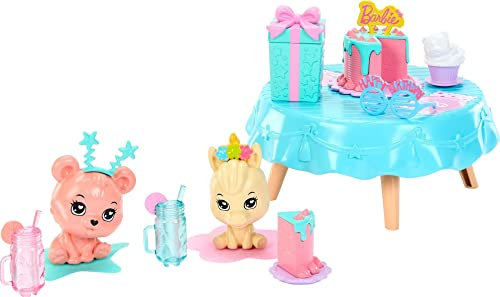 Barbie Accessories, Preschool Toys and Gifts, My First Barbie Story Starter Packs, Birthday Party with Unicorn and Bear Pets