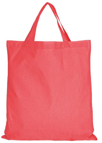 TEXXILLA 10 Stück Baumwolltasche - 28 Farben | mit Zwei kurzen Henkeln | 38x42cm | Jutebeutel | Einkaufstasche | unbedruckt, Farbe:lachs, Größe:10 Stück