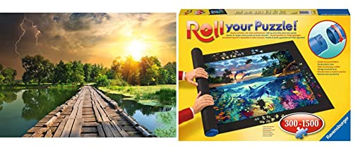 RAVENSBURGER PUZZLE 19538 - Mystisches Licht - 1000 Teile Puzzle für Erwachsene und Kinder ab 14 Jahren & Puzzlematte für Puzzles mit bis zu 300-1500 Teilen, Puzzleunterlage zum Rollen