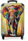 NoBoringSuitcases.com® Handgepäck Koffer 55x35x20 cm Trolley Reisekoffer Handgepäck-Koffer 4 Rollen Leicht Carry on Luggage Hartschalenkoffer Ölfarbe - Elefant - Farbenfroh
