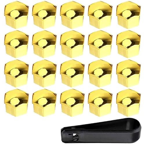 für Hyundai Accent Solaris Tucson Getz Auto Radmutterkappen, Sechskant Radmuttern Abdeckung, Radbolzen Schutz Cover, Diebstahlschutzkappe Zum Schutz Nabenschrauben,17mm-Yellow