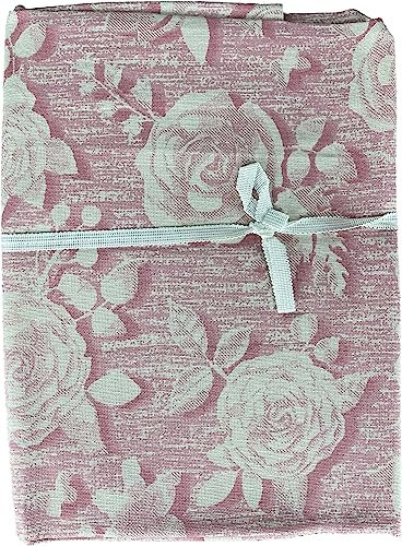 HOME ZEN HOUSEHOLD LINEN Tovaglia in Cotone Panama per Protezione Tavolo, Sala da Pranzo, Ristorante (130 X 170 CM, ROSE ROSA ANTICO)
