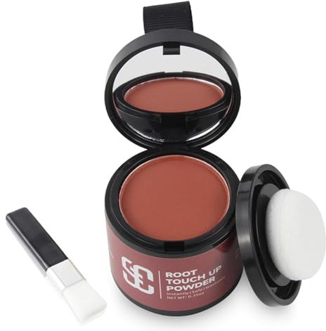 SOVONCARE Ansatzpuder, Haar-Concealer Haarverdichtung für Frauen und Männer, Haaransatz Ausbessern & Kaschiert Sofort Haarausfall,Touch Up Haarpulver für dünnes Haar für Frauen (Rotbraun, 10g)