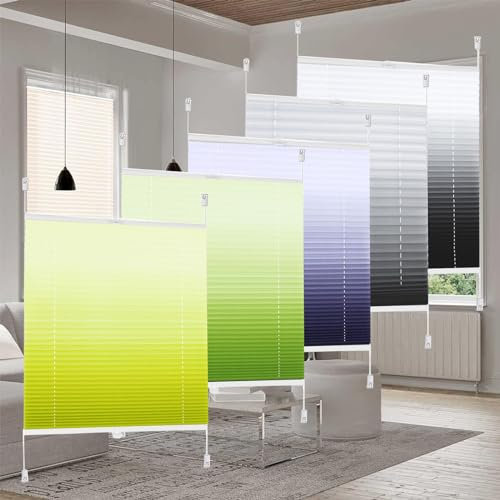 Custom Pleated Blind with NO Drilling 25 x 70 cm Quick Fix and Easy to Install, Blind Light Filtering Shade Self Adhesive Blinds for Window Privacy Protection, Grey