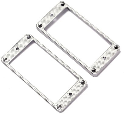 BIUDECO Gebogene Tonabnehmerrahmen Befestigungsringe für Humbucker Abdeckplatte Kompatibel mit Gitarren Silber