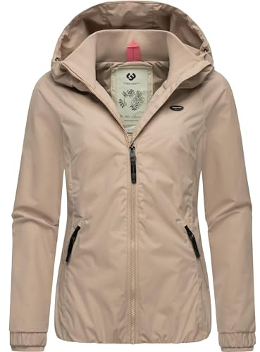 Ragwear Damen wasserdichte Übergangsjacke leichte Jacke kurz mit Kapuze Dizzie Intl XS-6XL