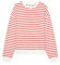 Marc O'Polo Denim Damen Sweatshirt aus Bio-Baumwolle gestreift, Rot (Medium Red Multi 1), XL