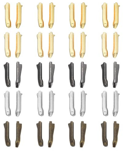 QUARKZMAN Kits de Réparation de Fermeture Éclair à Double Ouverture, Broches d'Insertion #5 pour Fermetures Éclair Séparables à Double Sens pour Veste Manteau (5 Couleurs, 20 Pièces)