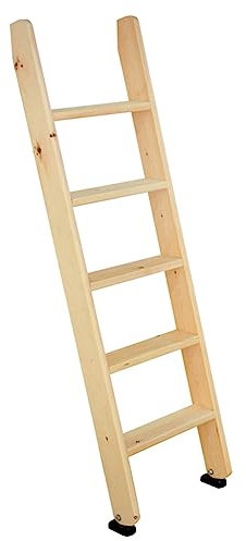 Holzleiter mit glatter Oberfläche, stabile Etagenleiter mit Haken, strapazierfähige Dachbodenleiter für Wohnheime, für das obere Etagenbett, Zapfen- und Zapfenverbindungskonstruktion