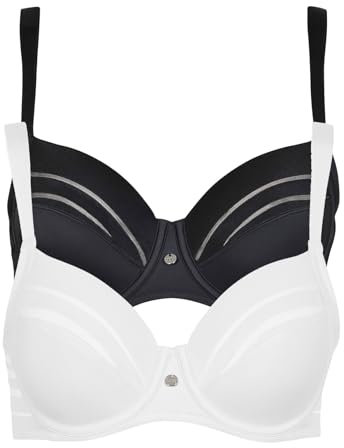 Lisca 2er Pack Bügel BH Alegra 020147 Gr. 80E in Black-White