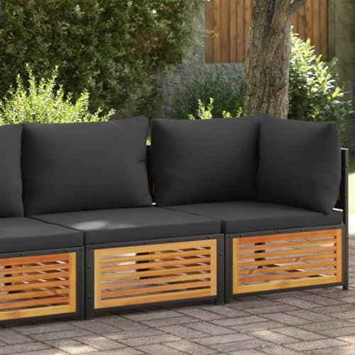 Somanki Gartensofa mit Kissen 2-Sitzer Massivholz Akazie, Lounge Sofa Outdoor, Garten Loungemöbel, Gartensofa, Gartenlounge - 367642