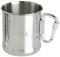 Hanzete - Tazza da campeggio in acciaio inox da 500 ml, con manico a moschettone, per escursioni, campeggio, viaggi