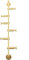 Porte-Manteau Mural Vertical Moderne - 6 Crochets Élégants en Laiton Doré - Cintre Peu Encombrant pour Foulards, Vêtements, Sacs à Main - Noir