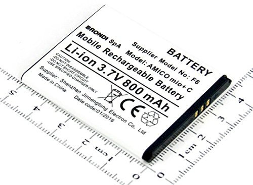 MOVE Born To Be Tech Batteria originale (Supplier Model No: F6) Compatibile con BRONDI AMICO + C Li-ion 3,7V 800mAh