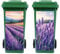 Peacoblue Wheelie Bin Stickers 2 Sheets Lavender Sticky Dustbin Stickers, 38x82cm Waterproof Self Adhesive Large Decal for Bins, Driveway, Garden, Outdoor, Indoor Decoration