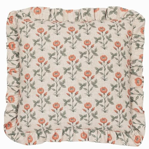 Seventy Three Linen Renee Printed Ruffle Cushion Cover - Multicolour - 50x50cm