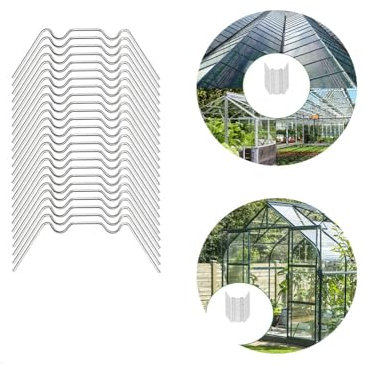 25pcs Greenhouse Glass Clips,Greenhouse Accessories Polycarbonate Greenhouse Clips for Fitting Glass,Greenhouse Glass Accessories Retaining Clips Spring Window Clip(25 W Glazing Clips