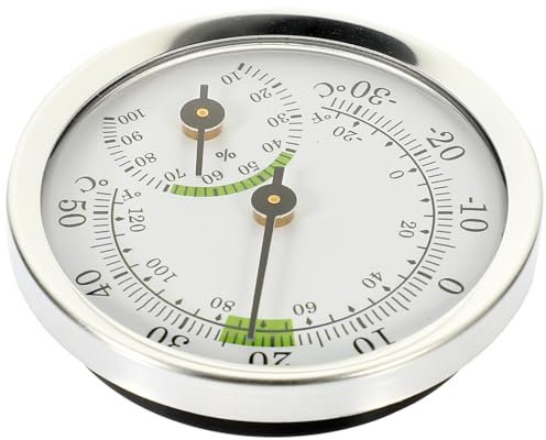 LOORGVEL Innenhygrometer Garage Haufen Schwimmbad Außen Monitor Messgerät Thermometer Im Freien Grad Aquarium Temperatur Anzeige Uhren Gewächshaus Humidor Thermostate Sensor Wählen Silver