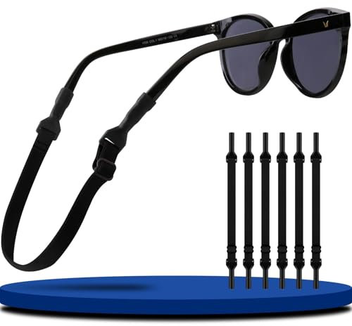 Payivsve 6 Pièces Cordon Lunettes Stable et Antidérapant,Réglable Cordonlunettes Sport, Anti Glisse Lunette avec Grande élasticité, Chaine S'adapte à Différentes Circonférences de Tête