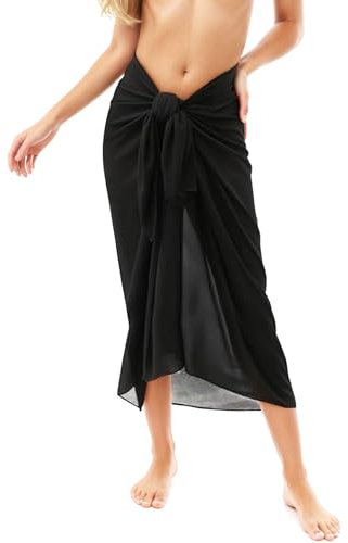Pareos Playa Mujer, Falda Pareo Bikini Cubiertas Wrap Sarong Translúcida Pareos,Falda Pareo Bikini Cubierta Sarong Vestido Playa de Mujeres de Bañador para Vacaciones