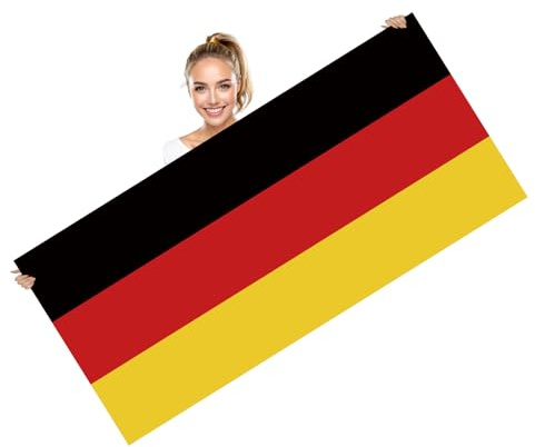 Petite Pine 28×56 Zoll Deutschland Ahornstrand Handtuch, 72×142 cm große deutsche Flagge weiche Mikrofaser Sand freies Handtuch, leichte dünne schnell trocknende Handtücher für Sport Reise Pool