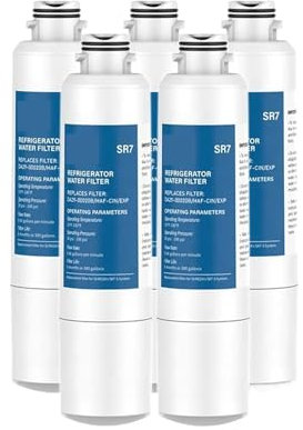 FMCUVBFR Refrigerator Water Filt Replacement，Compatible For Samsung， Er DA29 00020B DA29-00020A/B HAF-CIN/EXP 46-9101 RF4267HARS(5pcs)