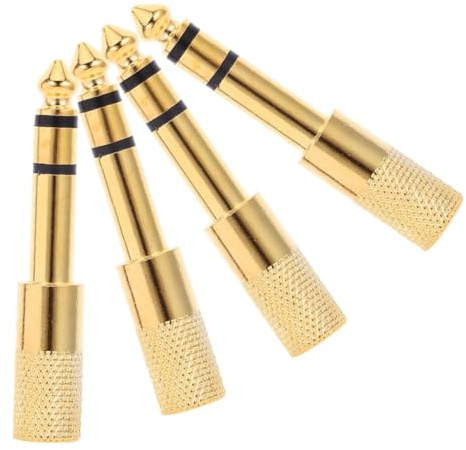 SEWACC 4stücke Klinkenstecker-Adapter Vergoldeter Stereo-anschluss Für Kopfhörer Und Gitarrenadapter
