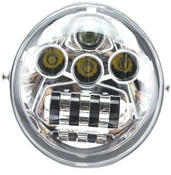ZDTYKWPH Kompatibel Für Harley V-Rod, schwarzer Scheinwerfer, Kompatibel Für Harley V-Rod, VROD, VRSCA, VRSC, VRSC/V-Rod Motorrad-LED-Halo-Ring-Tagfahrlicht(Chrome)