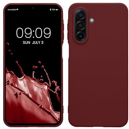 kwmobile Hülle für Samsung Galaxy A17 4G / 5G TPU Case - Handyhülle unterstützt kabelloses Laden, Flexible Schutzhülle, gummiertes Cover in Bordeaux Violett