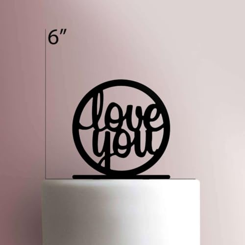 Love YouAcrylic Cake Topper 3mm Thick Premium Laser Cut Cake Decoration for Birthday, Wedding, Baby Shower & Party Cakes Durable Reusable