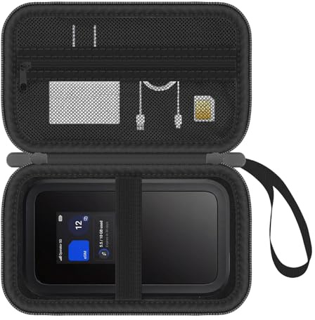 HESPLUS Case for NETGEAR Nighthawk M7 (MH7150) 5G Mobile Hotspot, Portable Protective Storage Bag with Wrist Strap & Mesh Pocket, Shockproof Anti-Scratch Portable WiFi Router Carrying Case(CASE ONLY)