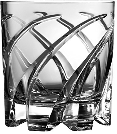 SHTOX 016 Tumbler Kristallglas mit rotierendem Muster, perfekt für Whiskey, Scotch, Bourbon, 320 ml