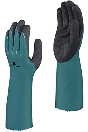 Delta Plus double dip nitrile/foam rough grip palm 35cm chemical gauntlet size 10 VV835