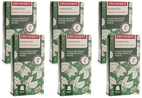 60 PLASTIC FREE Eden Project Guatemala Home compostable Nespresso Compatible Pods (6 x 10)