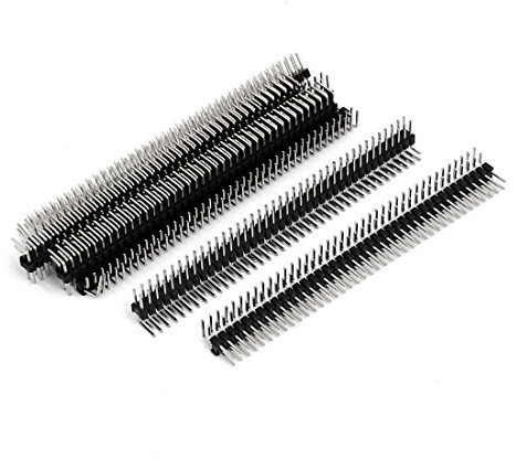 Sourcingmap 8 Pcs Dual Row 40 Pin 2.54mm Pitch Straight Right Angle PCB Header
