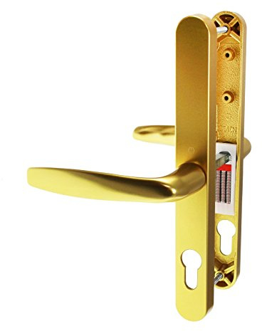 HOPPE Gold (Anodised) Brugge 68PZ Fullex Lever Door Handle Pair Sprung Set UPVC PVC PVCu
