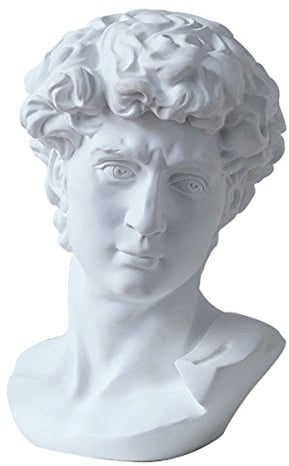 ECYC 30 cm klassische Davidbüste Statue Portrait Skulptur Kunstharz Kunsthandwerk Heimdekoration