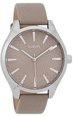 Oozoo Damenuhr mit Lederband 42 MM Taupe/Taupe C9687