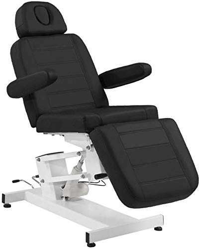 Activeshop 705 Kosmetikliege Massageliege Massagetisch Massagestuhl Schwarz bis 200kg belastbar mit 1 Motoren Premium-PU-Leder 182 x 72 x (72-89,5) cm (L x W x H)