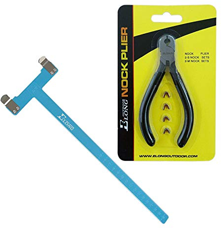 ELONG OUTDOOR Nockzangen-Set, 4 Saiten Nockpunkte, Bogen T Square Shooting Target Practise