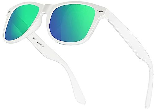 iceBoo® Sunglasses Vintage Classic Style Retro Stylish Designer Frames Unisex UV400 Protection Lenses (White Frame (2234))
