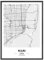 JUNOMI® Miami Poster DIN A2 Schwarz Weiss, DIN A2 Wohnzimmer Deko, Modernes Wandbild, Wandbild ohne Rahmen, Stadtplan Poster Miami