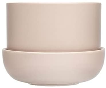 Iittala Nappula Blumentopf mit Untertasse aus Keramik in der Farbe Beige, Maße: 17cm x 17cm x 13cm, 1059790