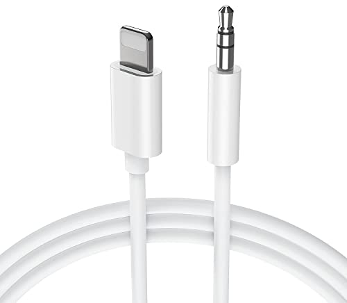 TZONOO Câble Audio Auxiliaire Voiture pour iPhone 12,Auxiliaire Voiture Jack 3,5mm Stéréo Mâle Compatible iPhone 14/13/12/11 Pro Max/Pro/8/8Plus/7 Plus/X/XR, Maison - Blanc(1M)