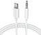 TZONOO Câble Audio Auxiliaire Voiture pour iPhone 12,Auxiliaire Voiture Jack 3,5mm Stéréo Mâle Compatible iPhone 14/13/12/11 Pro Max/Pro/8/8Plus/7 Plus/X/XR, Maison - Blanc（1M）