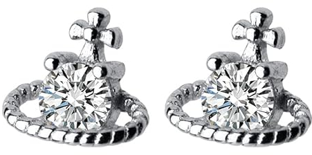 LOKILOKI 925 Sterling Silber Weltraum Saturn Stern Ohrstecker Mit Cz Für Frauen Hochzeitsschmuck