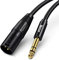 Veetop XLR Männlich auf 6,35mm, Mikrofonkabel XLR Male auf 6,3 mm Klinke mit Stecker 24K Vergoldete (5m)