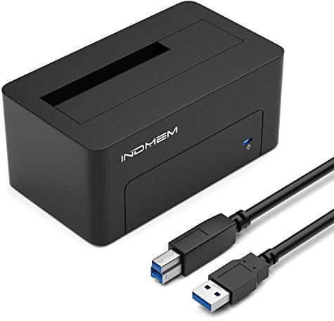 INDMEM USB to SAS Converter - SAS/SATA Hard Drive Reader Enclosure Docking Station for 2.5/3.5 inch HDD/SSD with 12V/2A Power Support up to 18T